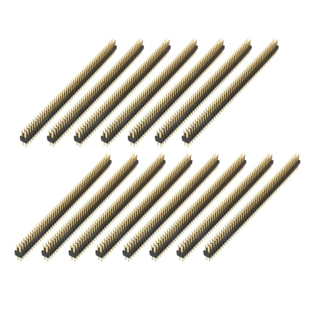 QMseller 15pcs 50 Way Double Row Straight Pin Male Header Strip 1.27mm Pitch