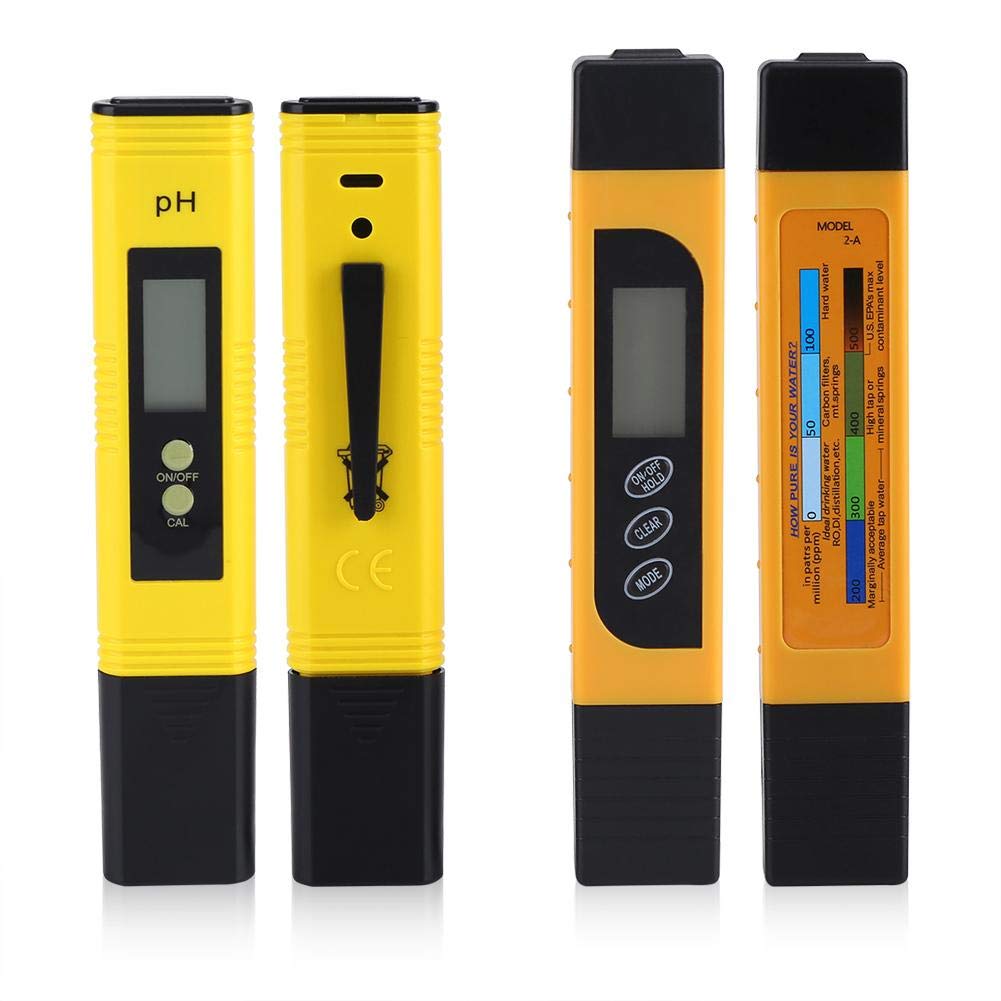 Water Quality Temperature Tester Pen, Digital LCD PH Meter + TDS Meter for Aquarium, Fishing Industry, Swimming Pools, School Laboratories, Food & Beverage