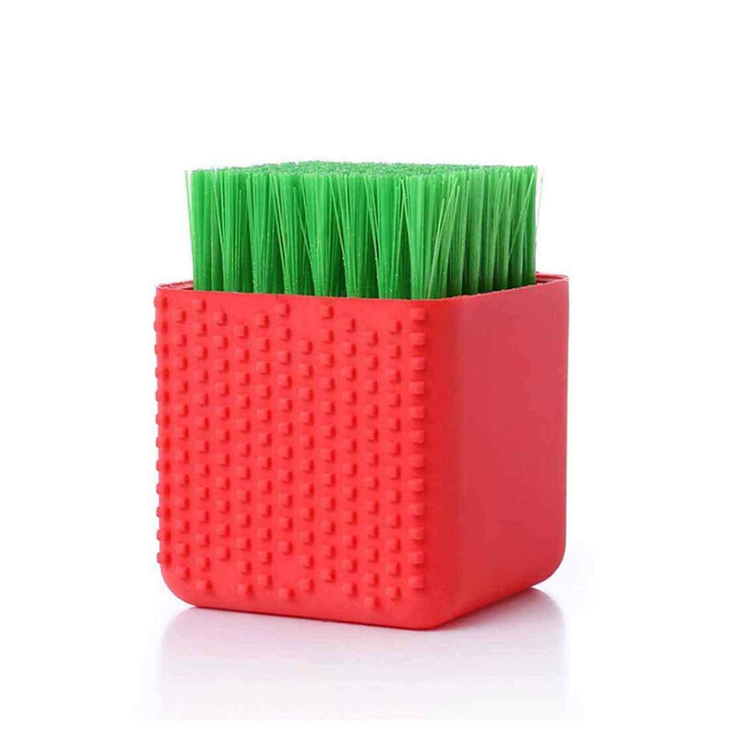 Selaurel Silicone Laundry Scrub Brush Multi-use Household Clothes Washing Brush Dual-use Scrubbing Brush for Clothes Underwear Shoes, Plastic Soft Cleaning Tool(Red) Red