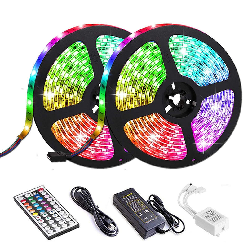 [AUSTRALIA] - LED Strip Lights, Attuosun 32.8feet/10M Waterproof IP65 RGB Light Strips, SMD5050 300Leds Color Changing Flexible Rope Lights Kit with 44 Keys IR Remote Controller and 12V Power Supply for Home, Party 