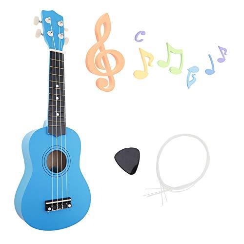 YiPaiSi 21 Inch Soprano Ukulele Beginner Pack, Ukulele Soprano Starter Kit, Hawaii Basswood Kids Guitar With String & Pick for Kids Students and Beginners (Blue)