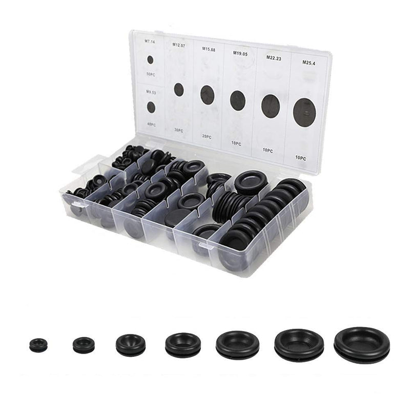 170 PCS Rubber Grommet Firewall Hole Plug Set Electrical Wire Gasket KitRubber Gasket Kit