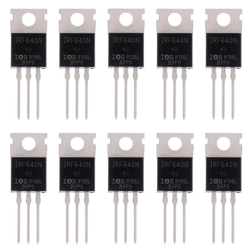 BOJACK IRF640 MOSFET IRF640N 18A 200V IRF640NPBF N-Channel Power MOSFET TO-220AB (Pack of 10 Pcs)