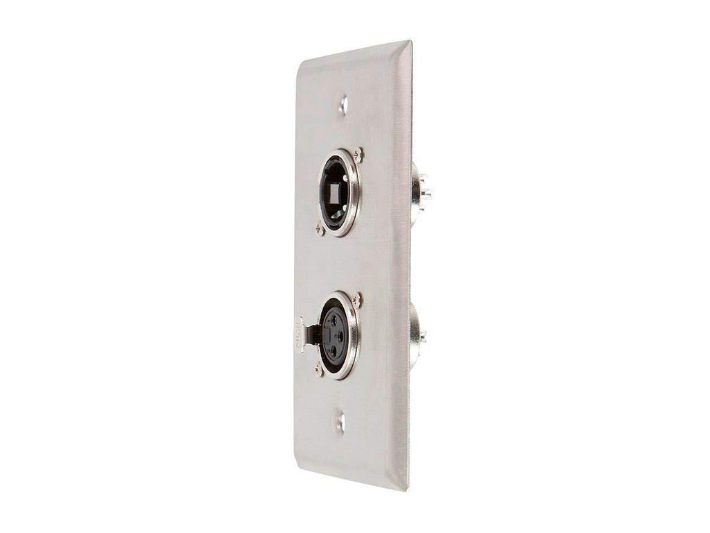 [AUSTRALIA] - Monoprice 2-Port 3-pin XLR 1 Female 1 Male Wall Plate, Zinc Alloy Metal - Stage Right Series 