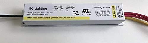HC Lighting Electronic Ballast for use with 1 - F8T5 (8 watt), or 1 - F13T5 (13 Watt) Fluorescent Light Bulbs 120V input