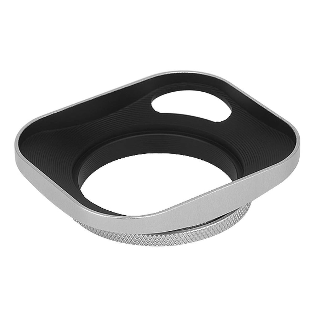 Haoge LH-S46P 46mm Square Metal Screw-in Lens Hood with Hollow Out Designed for Leica Rangefinder Camera with 46mm E46 Filter Thread Lens Silver