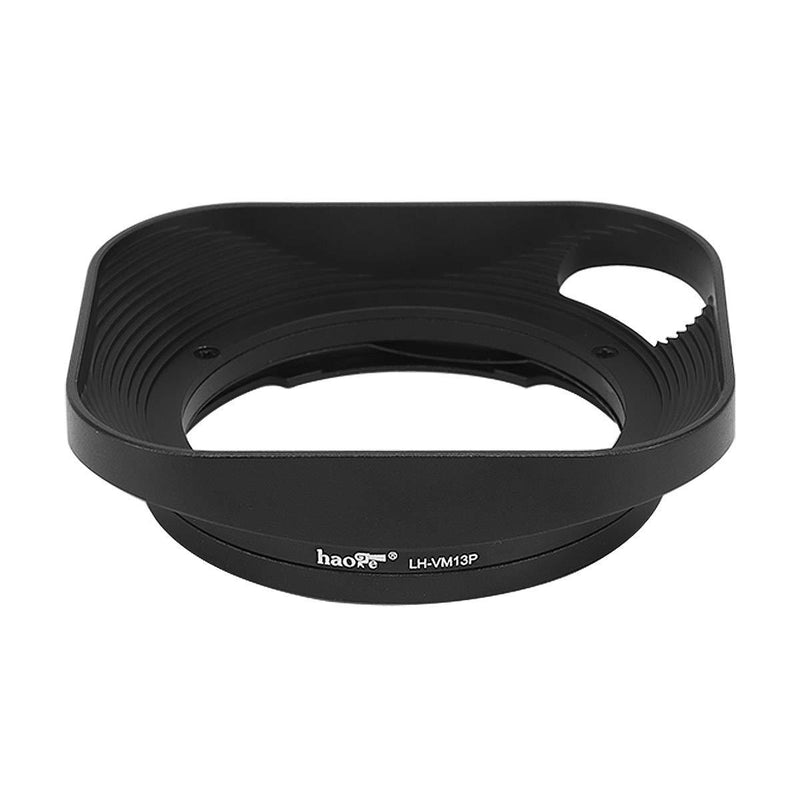 Haoge LH-VM13P Square Metal Lens Hood for Voigtlander 35mm f2 Ultron Aspherical Vintage Line VM, 21mm f3.5 Color Skopar Aspherical VM, 35mm f2.5 Color Skopar Pancake II VM Replace LH-12 LH-11 LH-4N Square - Hollow Out Designed