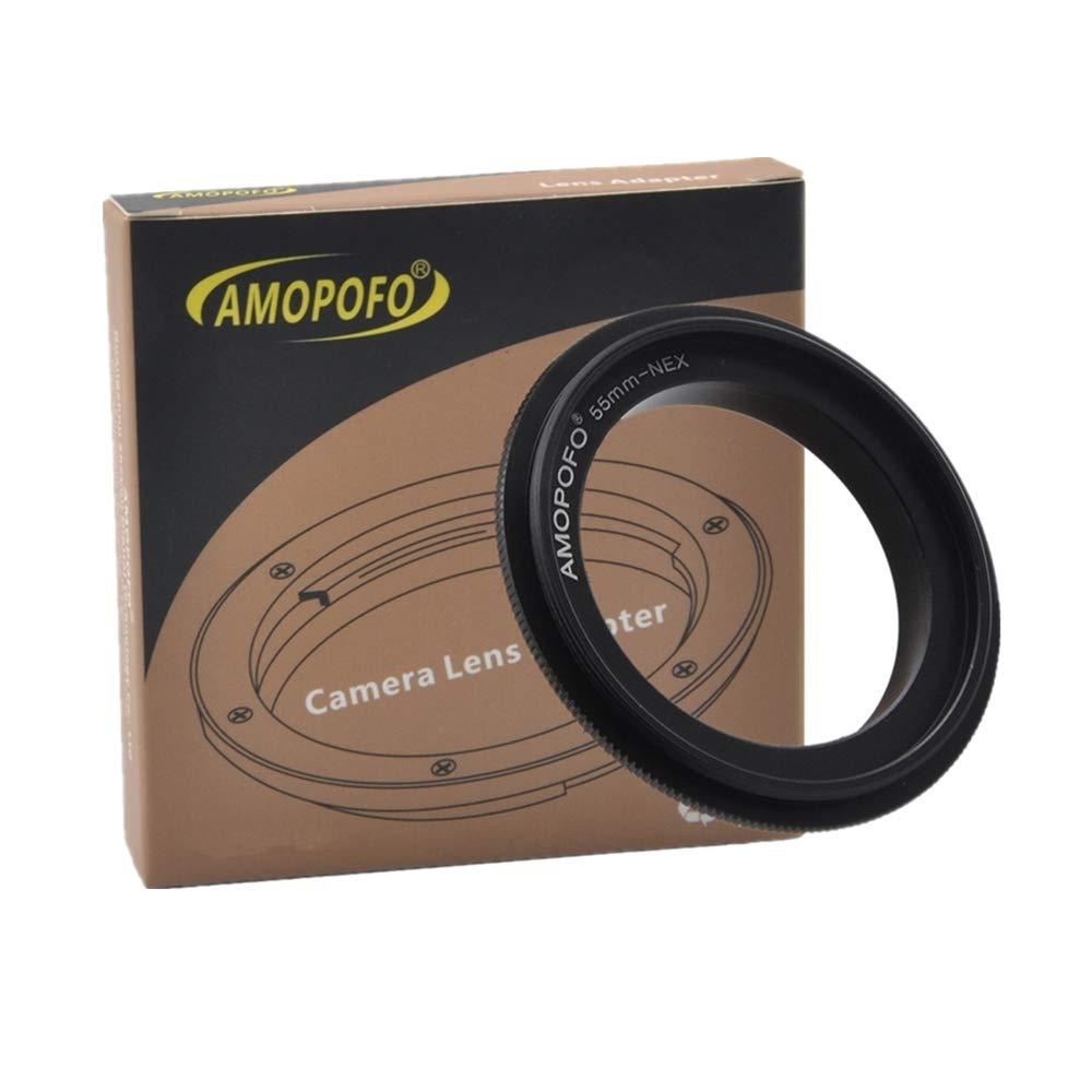 55mm Filter Thread Macro Reverse Mount Adapter Ring,& for Sony E-Series Camera A6500 A6300 A5100 A6000 A5000 A3000 NEX-5T NEX-3N NEX-6 NEX-5R NEX-F3 NEX-3 NEX-5 A7RIII A9 A7III A7 A7s A7R A7II A7RII A 55mm to NEX Reverse Adapter Ring