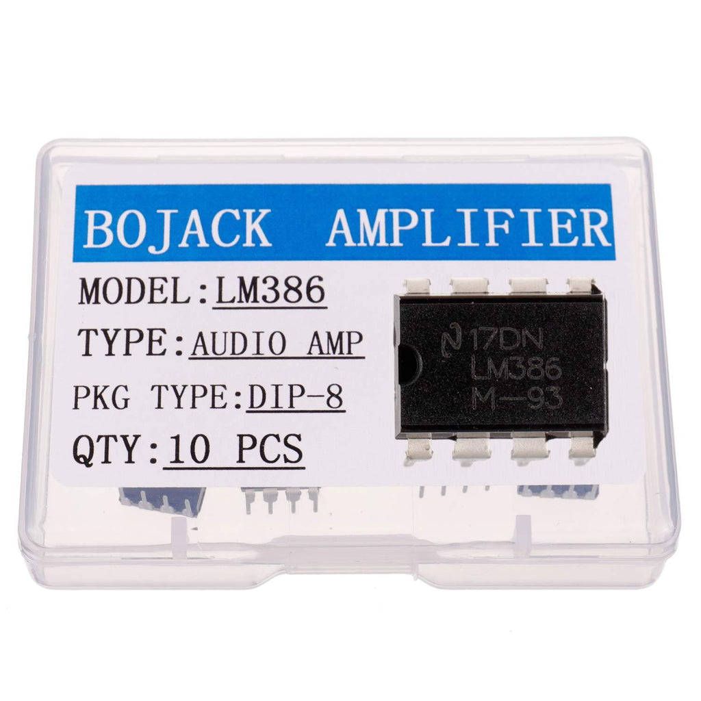 BOJACK LM386N Low Voltage Audio Power Amplifier LM386 semiconductor DIP-8(Pack of 10 pcs)