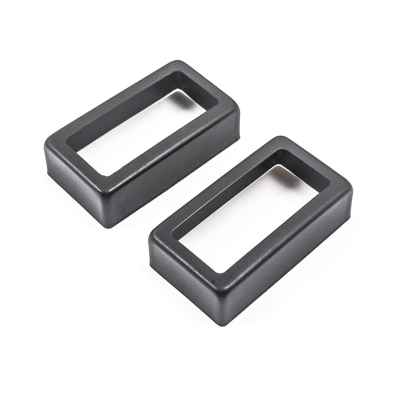 Geesatis Set of 2 Open Style Humbucker Pickup Covers for Electric Guitar, Black, Metal