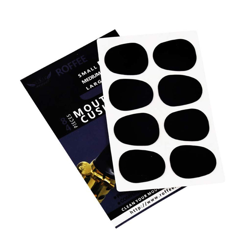 ROFFEE Alto/Tenor Saxophone Mouthpiece Cushions Patches Pads,0.8mm Black (8 pcs)