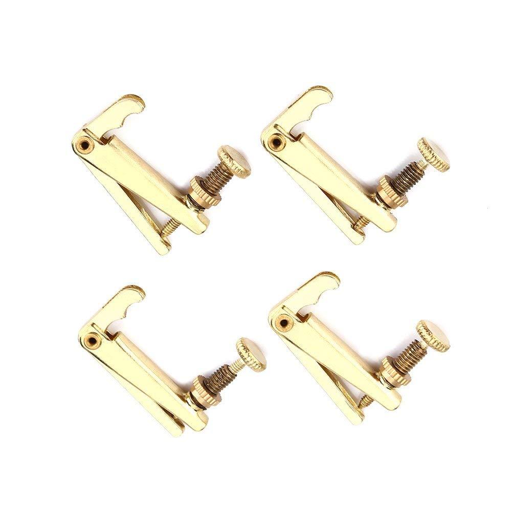 Drfeify Violin String Adjusters, 4Pcs Durable Alloy Fine Tuners String Adjusters Replacement Parts for3/4 4/4 Violin