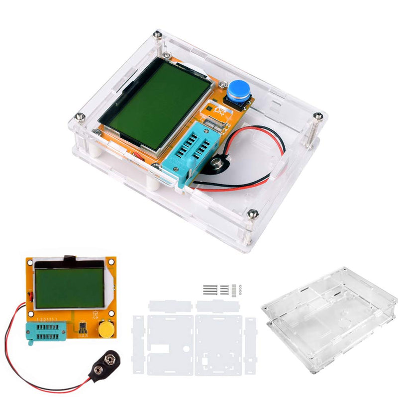 LCR-T4 Mega328 Digital Transistor Tester Resistance Capacitance Diode Triode Capacitance Resistance ESR Meter MOS PNP NPN LCR with Case