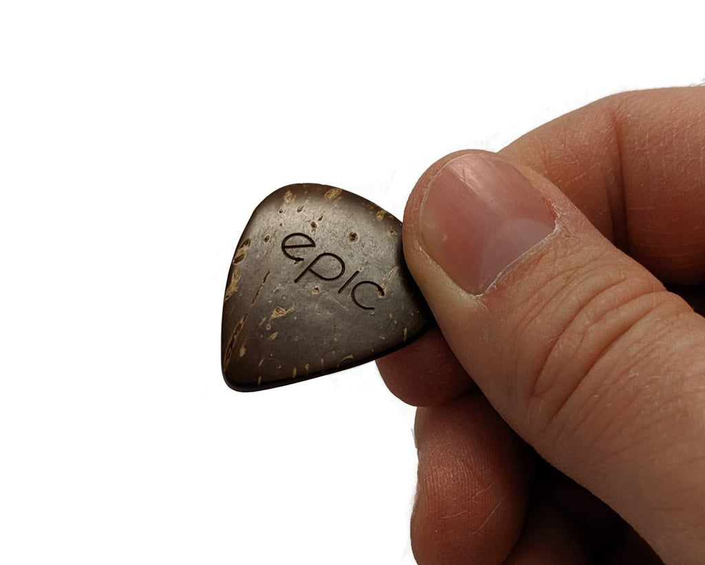 6-Pack Coconut Guitar Picks Made from 100% Authentic Coconut Tusks Long Lasting and Durable Unique Sound