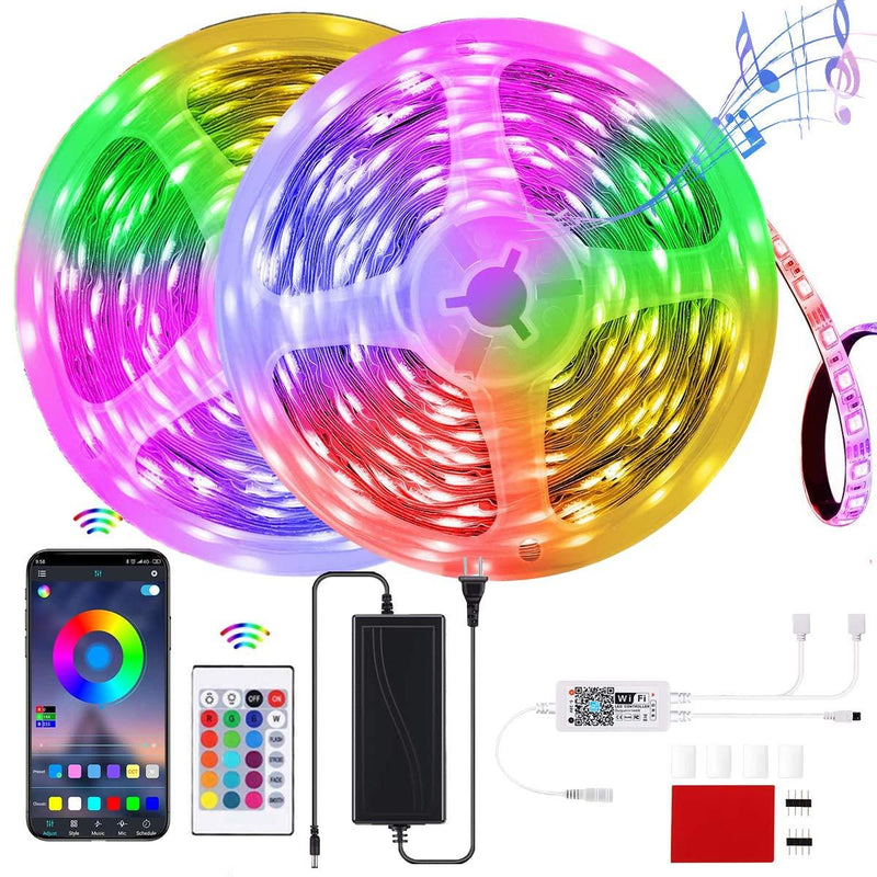 [AUSTRALIA] - 32.8ft/10M LED Strip Lights, GOADROM Smart RGB LEDs Light Rope Lights Music Sync DIY Colors Changing Timing with Remote + APP Bluetooth Controller for Bedroom Home TV Party Christmas 