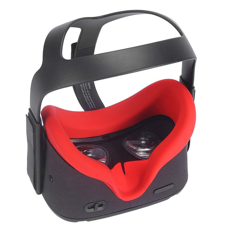 MASiKEN Face Mask for Oculus Quest, Professional Silicone Face Cover for Oculus Quest, Face Pad Sweatproof Lightproof Washable (Mask Red) Mask Red