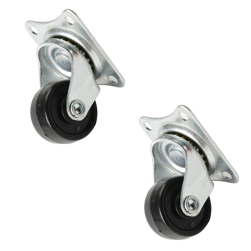 MroMax 0.98 Inch Swivel Casters Wheels Rubber 360 Degree Top Plate Mounted Caster Wheel 11lb Capacity 2 Pcs 2PCS 1-inch