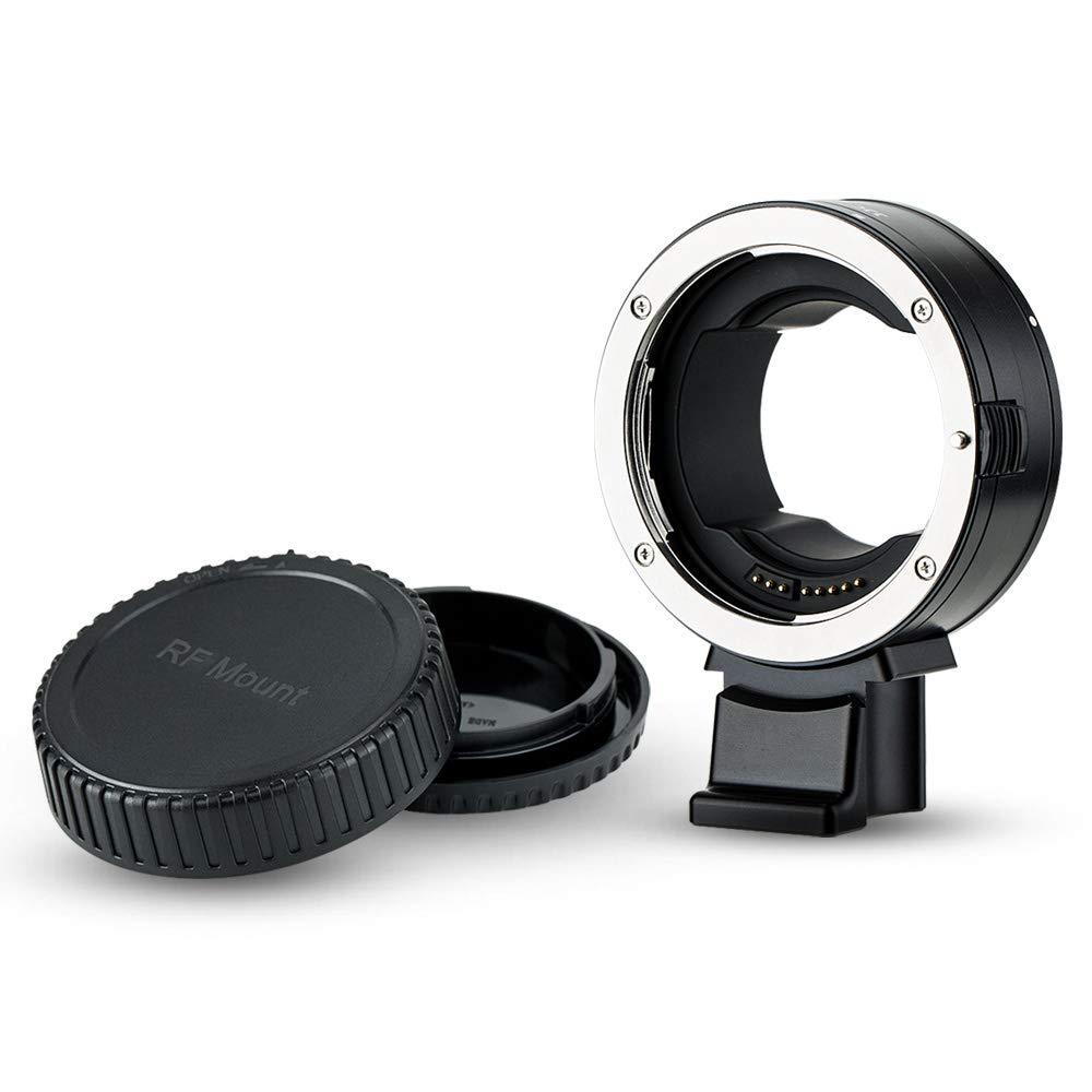 JJC EF-EOS R Auto Focus Lens Mount Adapter Converter for Canon EF EF-S Lens to Canon EOS R R5 R6 RP RF Mount Camera, Durable Metal Construction and Has Detachable Tripod Foot with 1/4"-20 Threads