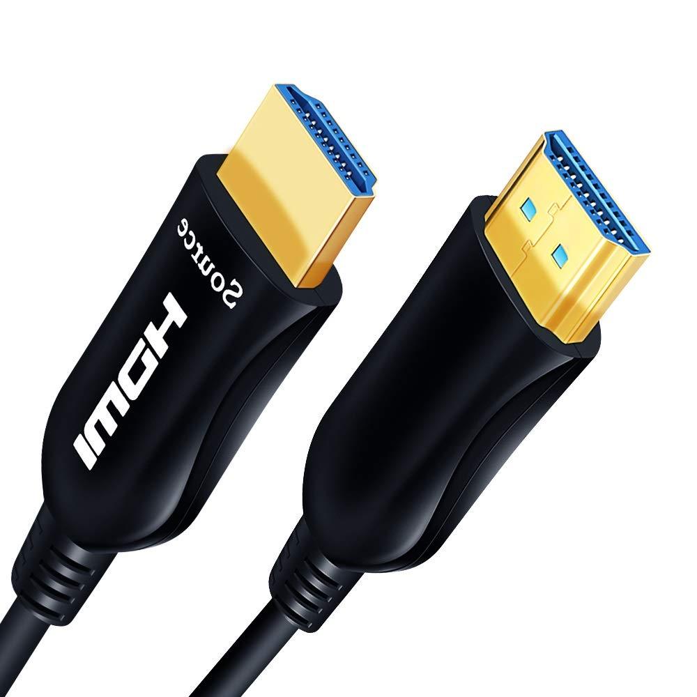 Shuliancable Fiber Optic HDMI Cable， HDMI Optical Cable Support 4K@60Hz/4:4:4 HDR HDCP High Speed 18Gbps HDMI Lead (16Ft/5M) 16Ft/5M