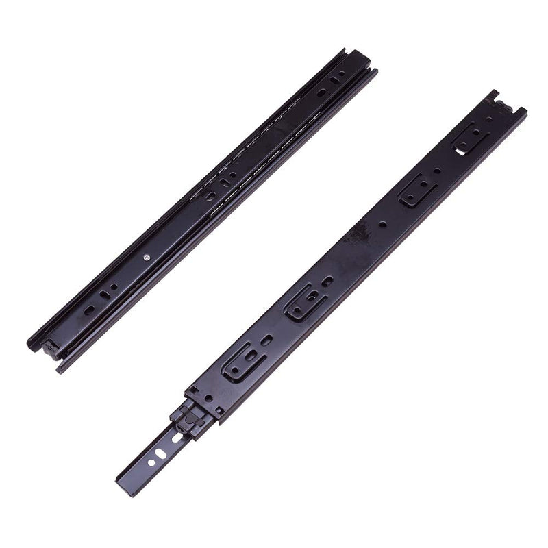 MroMax 14-Inch Cold Rolled Steel Drawer Slides, Full Extension Ball Bearing Slide Track Rail 35mm Wide 100lb Capacity Black 1 Pair