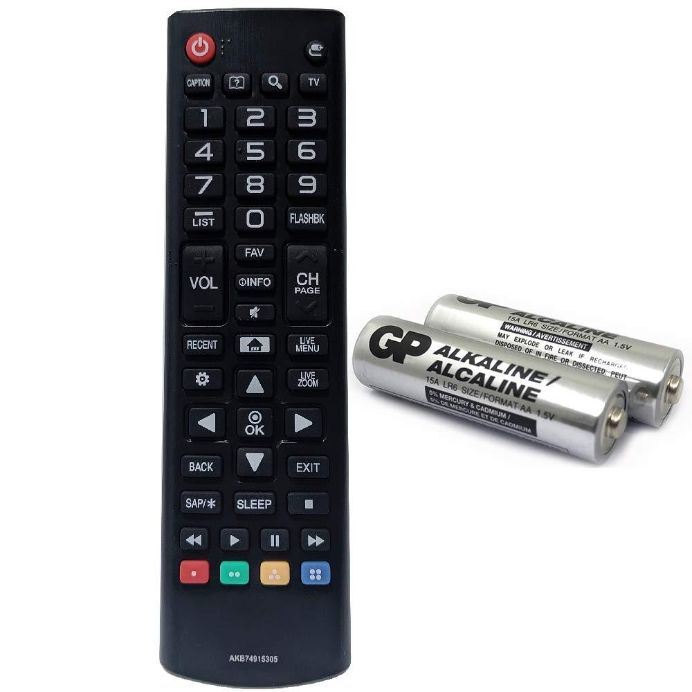 AKB74915305 Replacement TV Remote for LG TV 49UH6030 43UH6100 43UH6030 49UH6100 49UH6090 55UH6090 43UH6500 49UH6500 50UH5530 55UH6150 50UH5500 55UH6030 60uh6150 60uh6550 with GP Alkaline 2 Batteries