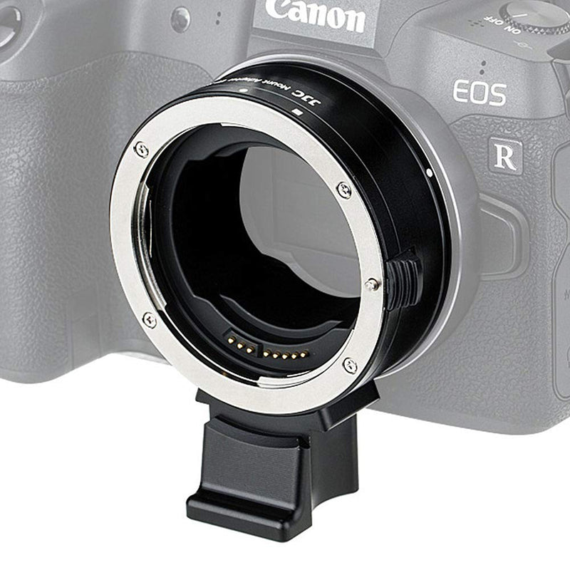 JJC EF-EOS R Auto Focus Metal Lens Mount Adapter for Canon EF EF-S Mount Lens to RF Mount Camera EOS R RP R5 R6 Ra Includes Removable Tripod Foot + RF Lens Rear Cap + EF Mount Camera Body Cap