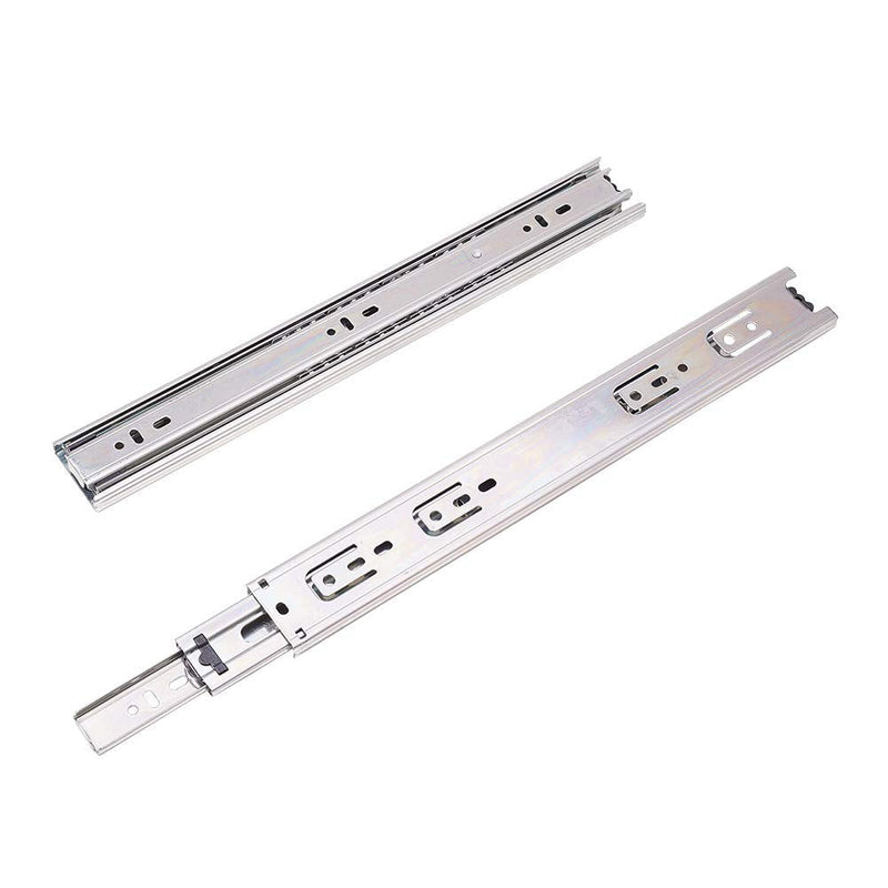 MroMax 14-Inch Drawer Slides, Full Extension Ball Bearing Slide Track Rail 45mm Wide 100lb Capacity Silver Tone 1 Pair
