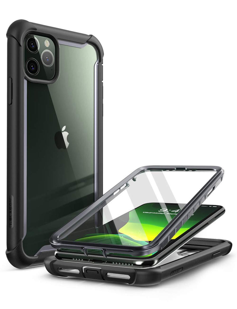 i-Blason Ares Case for iPhone 11 Pro Max 2019 Release, Dual Layer Rugged Clear Bumper Case with Built-in Screen Protector (Black) Black