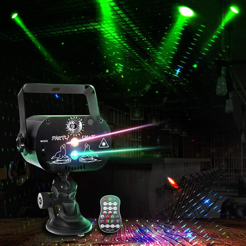 [AUSTRALIA] - Wireless Party Lights DJ Disco Lights with 4000mAh Built-in Battery, RGB LED Strobe Light Projector, Remote Control for Weddings Parties Stage Lighting (sliver) 