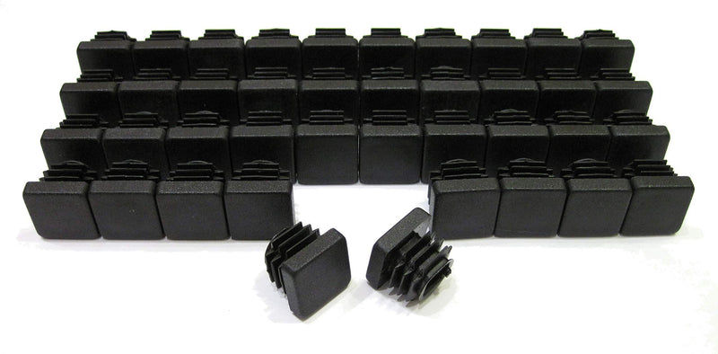 40pcs Pack: 3/4 Inch Square Black Plastic End Cap (for Hole Side Size from 1/2 to 21/32, Including 5/8 inches), Furniture Finishing Plug 40