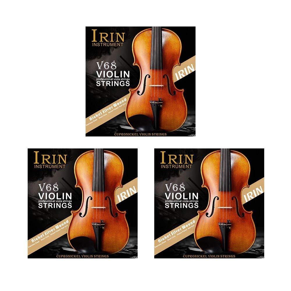 Mowind Violin strings Full Set (G-D-A-E) violin Fiddle String Strings Steel Core Nickel-silver Wound with Nickel-plated Ball End for 4/4 3/4 2/4 1/4 1/8 Violins Universal 3Sets 12pcs