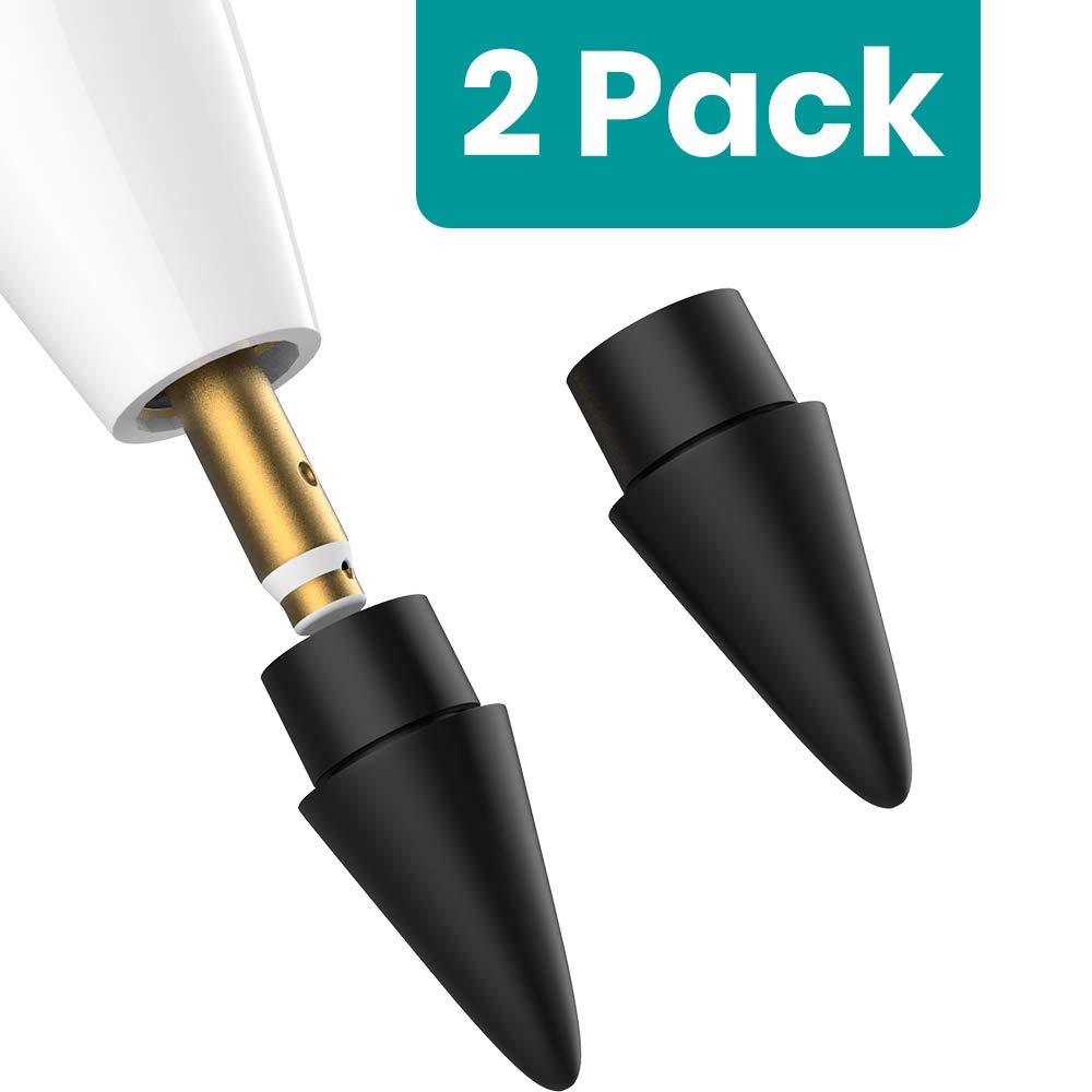 Klearlook Replacement Tip for i'Pad Pencil [2-Pack], Pencil Tips iPencil Nib for i'Pad Pencil 1st and 2nd Generation i'Pad Air/Mini /Pro Series, Screen Protector Supported [Black]