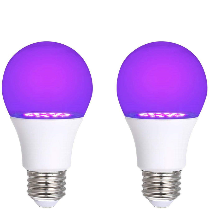 [AUSTRALIA] - Tomshine UV LED Bulb, 7W A19 E26 UV Blacklight Bulb, UVA Level 385-400nm, Glow in The Dark for Blacklight Party, Body Paint, Fluorescent Poster, Neon Glow(2 Pack) 