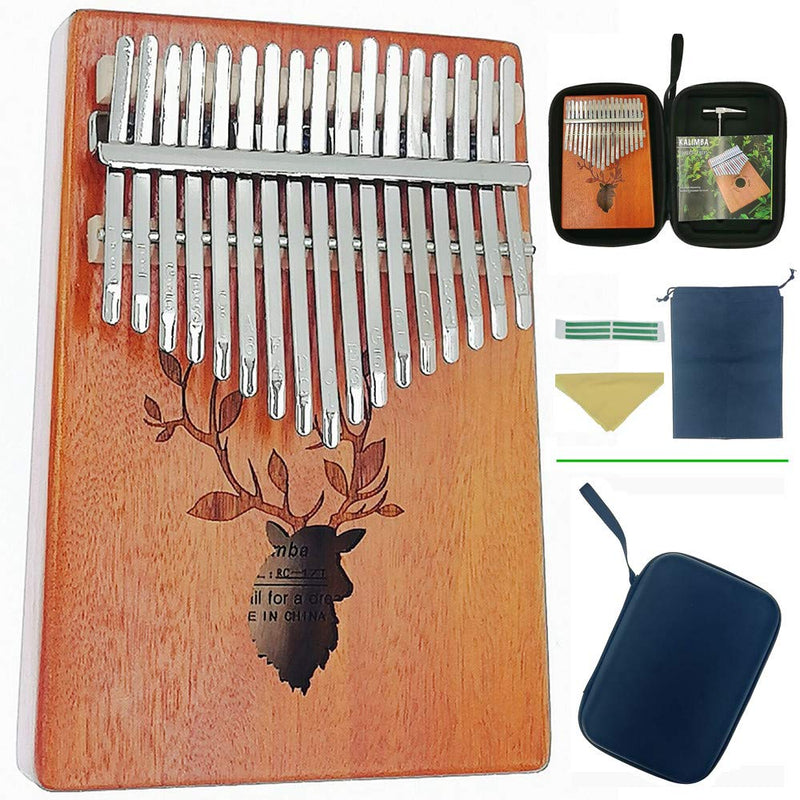 Peabownn Kalimba 17 Keys Reindeer Thumb Piano with Study book, Christmas Gifts for Kids Adult Beginners
