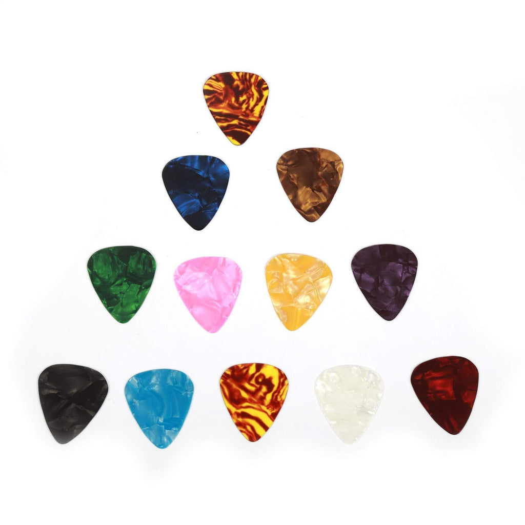 Lucky Sandwich 20 Pcs 0.46mm Thin Celluloid Guitar Picks Assorted Colors Plectrums for Guitar Bass