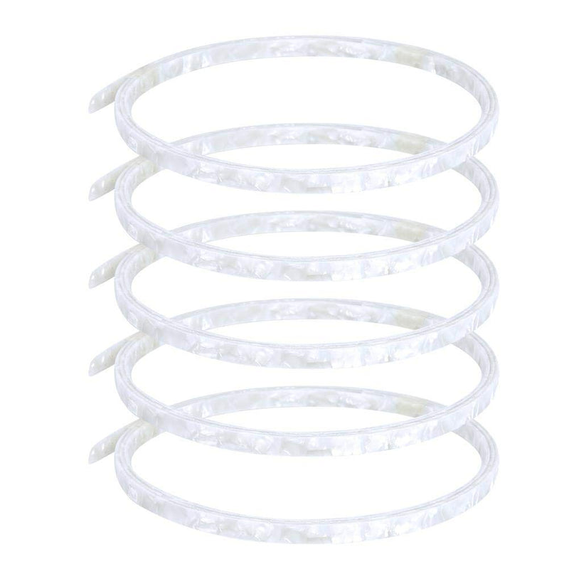 Bnineteenteam 5Pcs Guitar Binding Purfling, 6mm Width Celluloid White Pearl Guitar Binding Purfling for Acoustic Guitar Classical Guitars