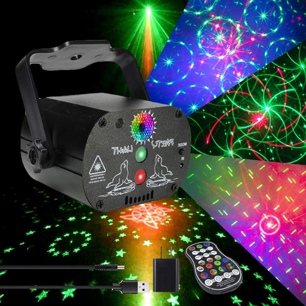 [AUSTRALIA] - AKEPO Party Light Laser Lights Projector Music Activated Battery Powered Portable Strobe Light RGB LED Indoor DJ Disco Lights with Remote Stage Flash Laser Light for Party/Show/Disco 