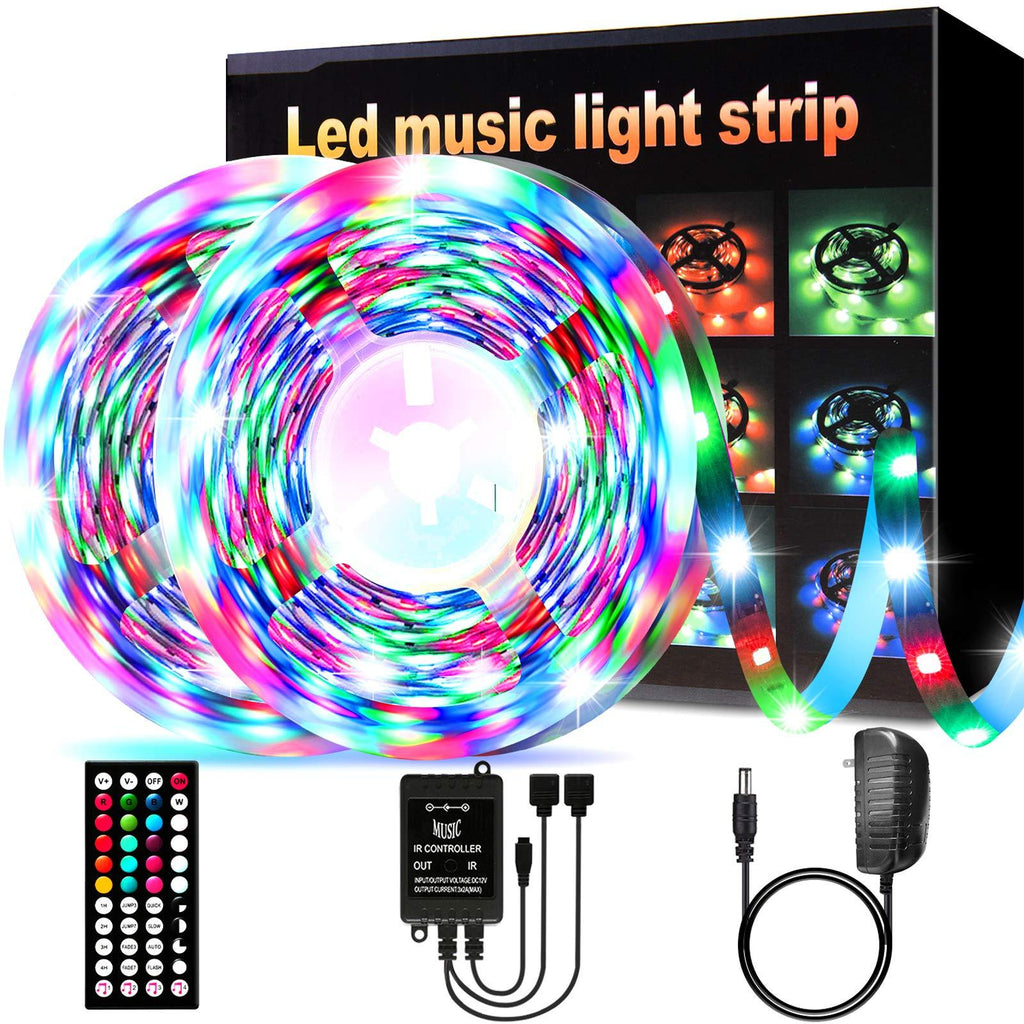[AUSTRALIA] - LED Strip Lights,YLCVBUD 32.8ft 3528 SMD RGB Rope Lights Music Sync Color Changing, Rope Light 600 SMD, IR Remote Controller Flexible Strip No White for Home Party Bedroom Party Indoor 