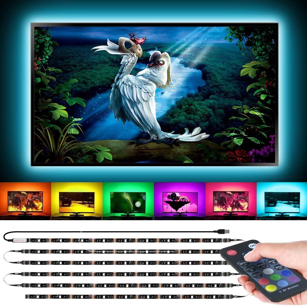 [AUSTRALIA] - LED Strip Lights 9.85ft for 40-65in TV, USB LED TV Backlight with Remote, 6Pcs Pre-Cut Design, 5050 RGB Colors TV Bias Lighting for HDTV, PC 6 x 1.64ft 