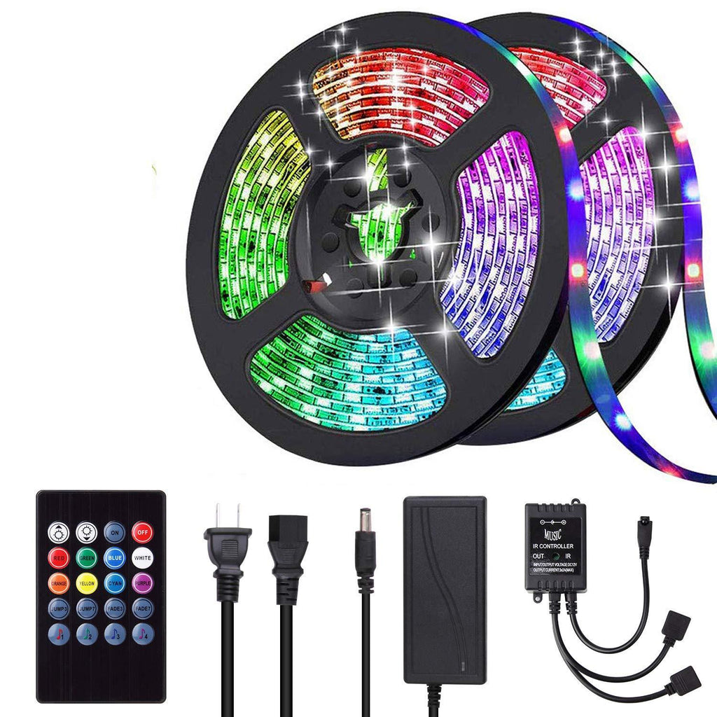 [AUSTRALIA] - KUCOOLIGHT LED Strip Lights, Waterproof 32.8FT/10M 20Key, Music Sync Color Changing, Rope Light 300 SMD 5050 LED, IR Remote Controller Flexible Strip for Home Party Bedroom DIY Indoor Outdoor 