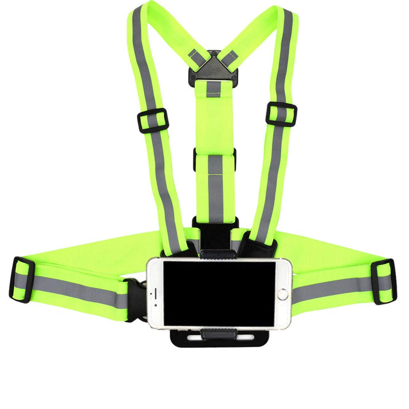 Supkeyer Cellphone Selfie Reflective Vest Chest Strap Mount Harness for Gopro Hero/Sony Action Cam/Cell Phone/iPhone 13 12 11 XR XS Max X 8 7 6 Plus/Samsung LG Huawei for Outdoor Sports,Running