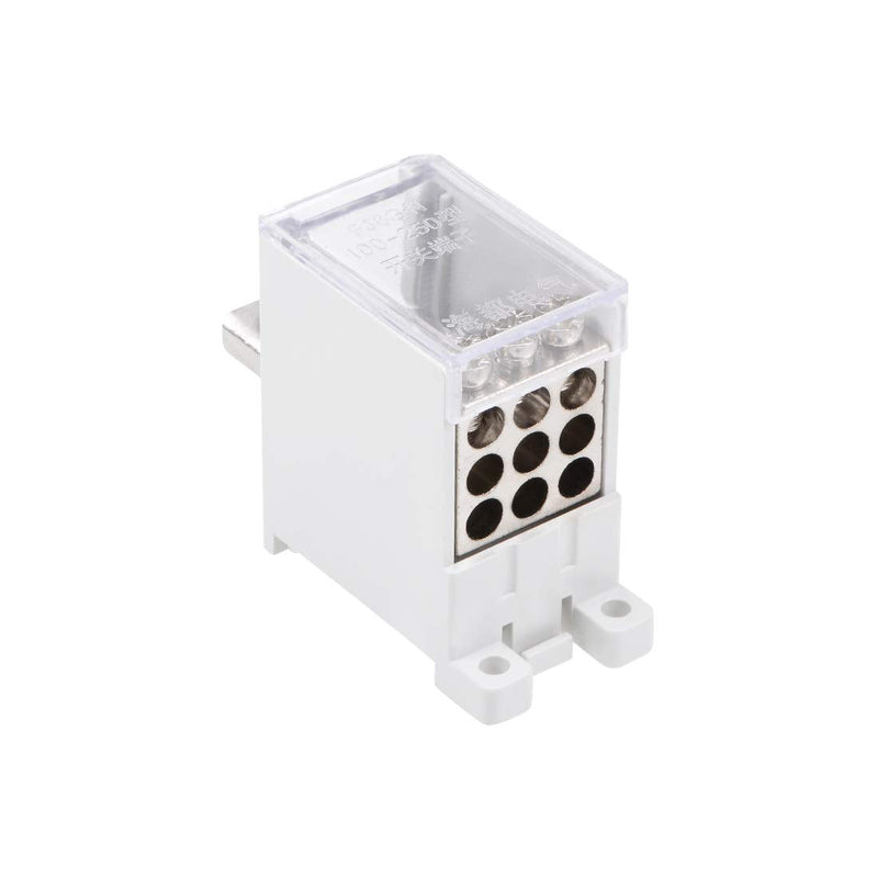 uxcell 1 Inlet 9 Outlet DIN Rail Terminal Blocks 690V 125A Max Input Distribution Block for Circuit Breaker