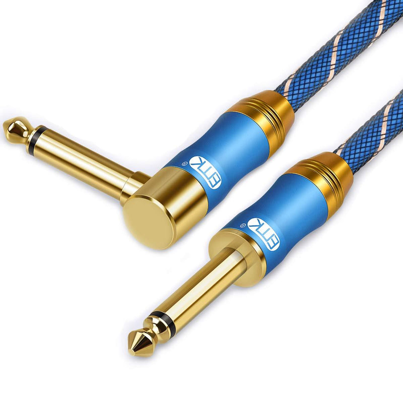 [AUSTRALIA] - EMK 16.4 Ft Electric Guitar Cable Instrument Cables,Gold-Plated Plug Electric bass Cable,1/4 TS Right Angle to Straight for Electric Guitar，Bass，Keyboard,Universal Power Amplifier/Sound Box 16.4ft/5m 