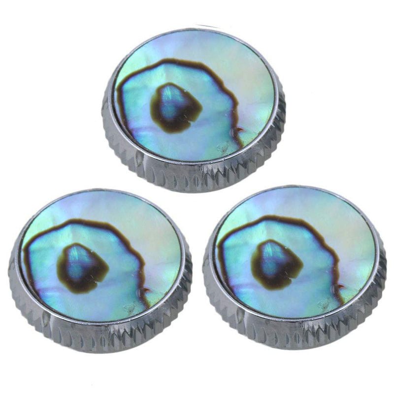 Liyafy 3Pcs Trumpet Valve Finger Buttons Musical Instruments Accessories Silver with Abalone shell Inlay