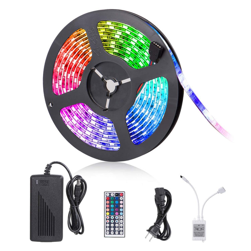[AUSTRALIA] - Led Strip Lights, 16.4ft 300 LEDs Waterproof Flexible Color Changing RGB 5050 LED Light Strip with Remote Control and 12V Power Supply, LED Lights for Bedroom Home Kitchen Indoor Outdoor Decoration 