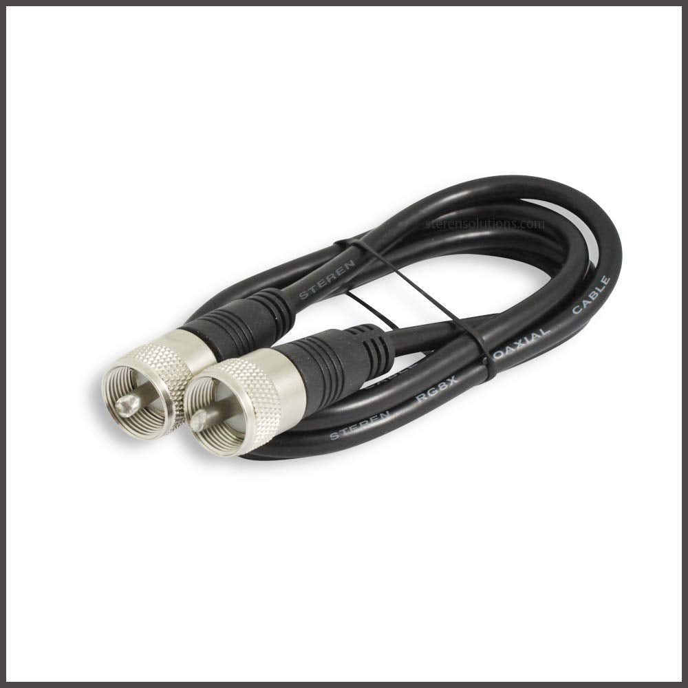 Coax Cable - Coaxial Cable Connector - Antenna Cable - RG8X Coax Connector - Coax Cable Connector - UHF Antenna Cable - Male to Male Cable - RG8X Coaxial Cable 6ft - 1.8 M - 3 Pack - STEREN 205-706-3 6 Feet - 3 Pack