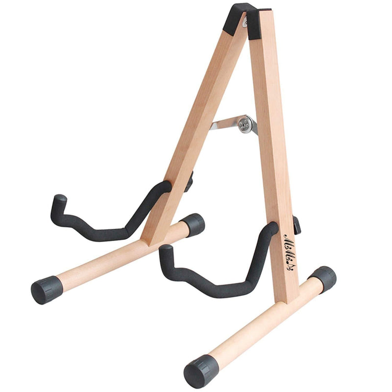 Guitar Stand,MIMIDI Wood Foldable Guitar Stand Accessories for Acoustic,Electric,Bass Guitars (Burlywood) Burlywood