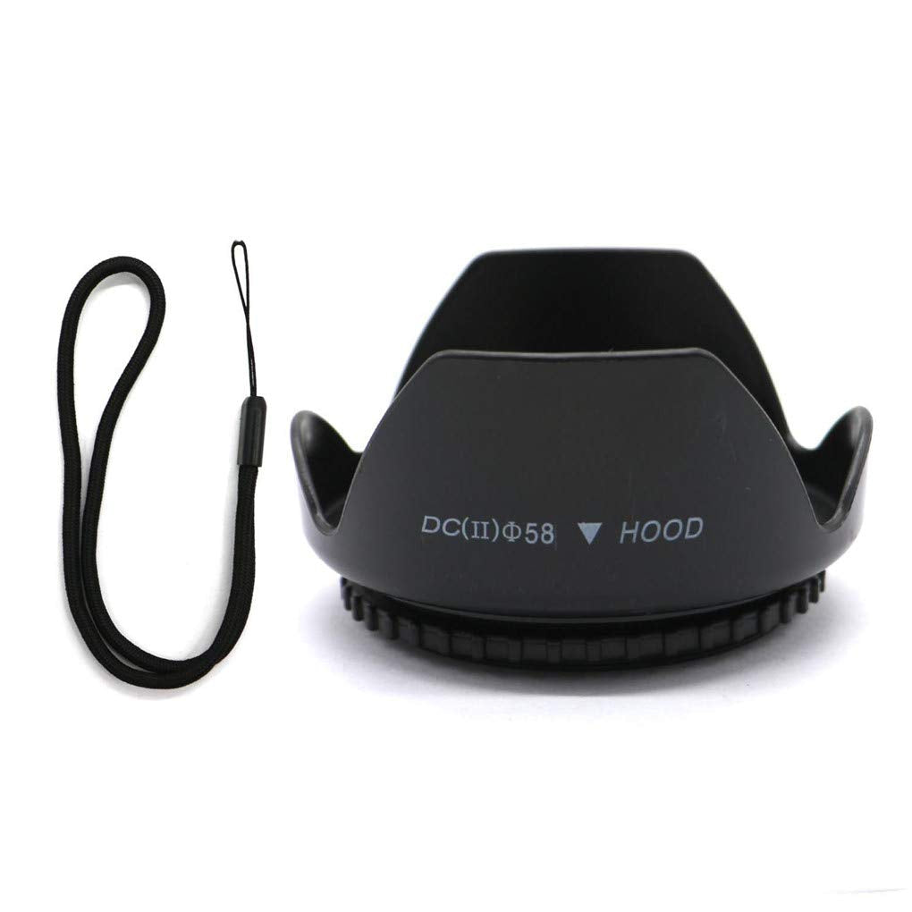 58mm Petal-Shaped Lens Hood, Suitable for Canon Nikon, Sony, FujiFilm, Olympus Digital Cameras etc All Types of Camera Lenses of The Same Diameter