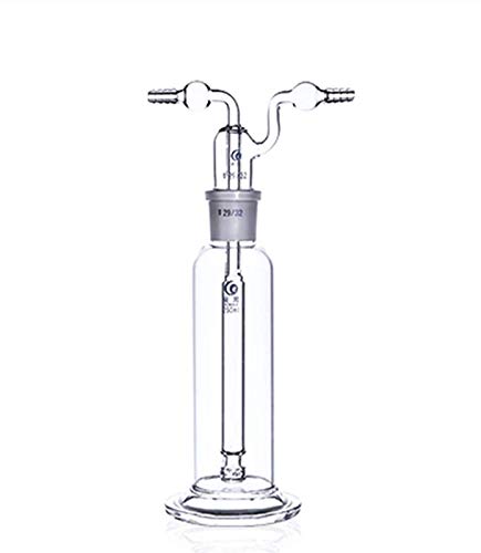 Lab Gas Washing Bottle Glass 250ML Vacuum Trap with Two Bend Tubes 29/32 Joint Borosilicate Glass for Chemistry Lab Glassware Kit