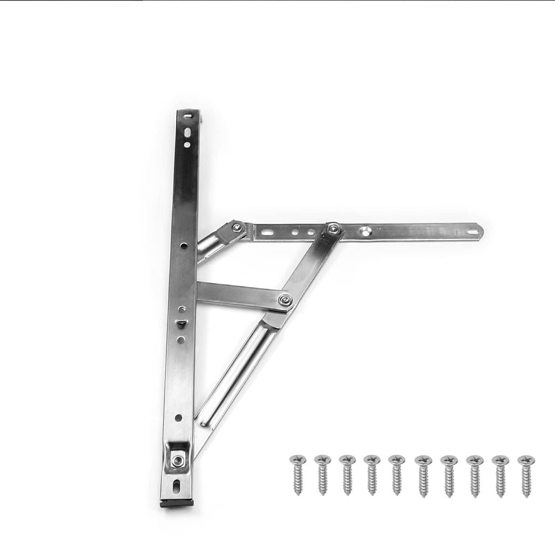 MroMax 14Inch Casement/Hanging Window Hinge and 202 Stainless Steel Silver Tone 1PCS